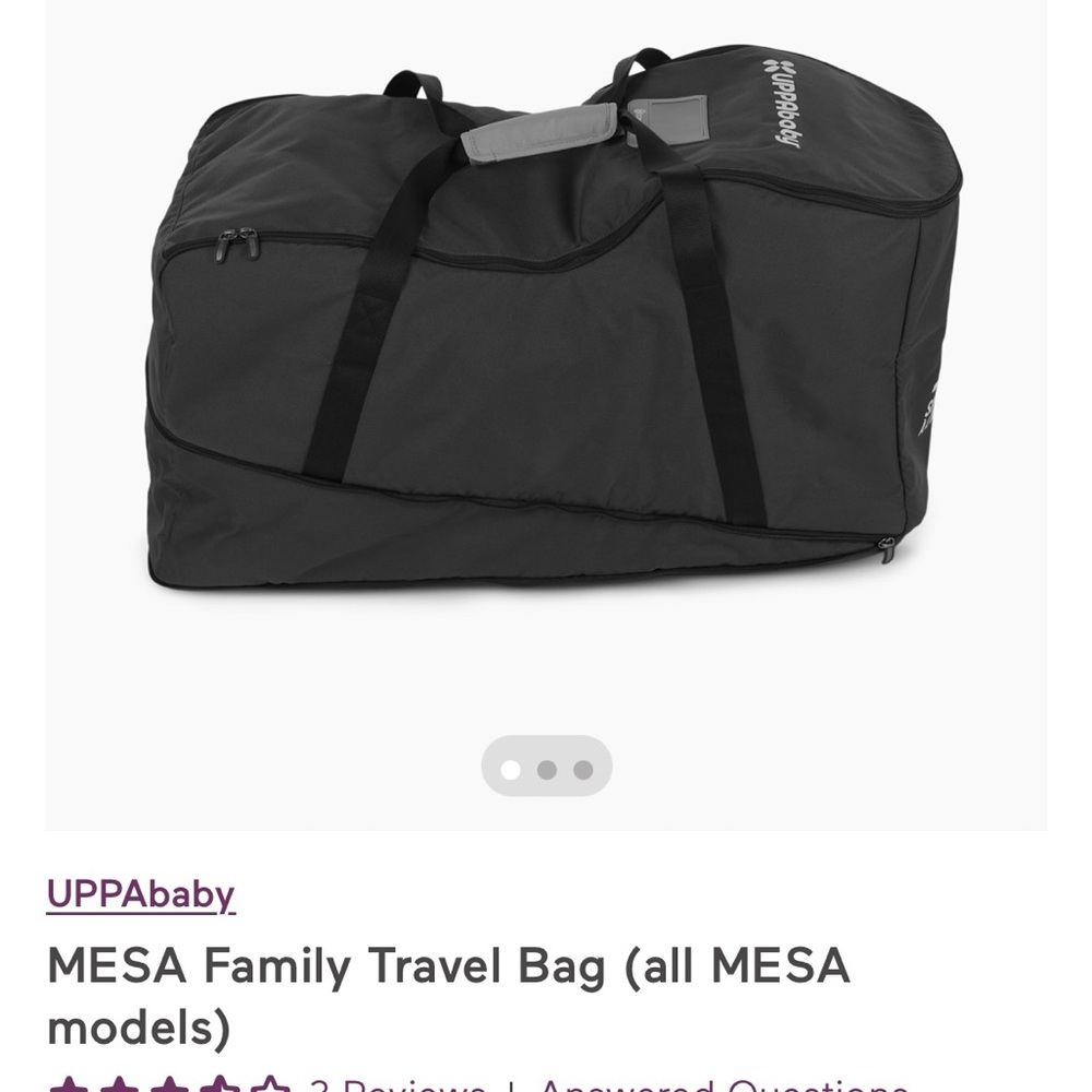 UPPAbaby Mesa infant car seat airport Travel Bag - Charcoal